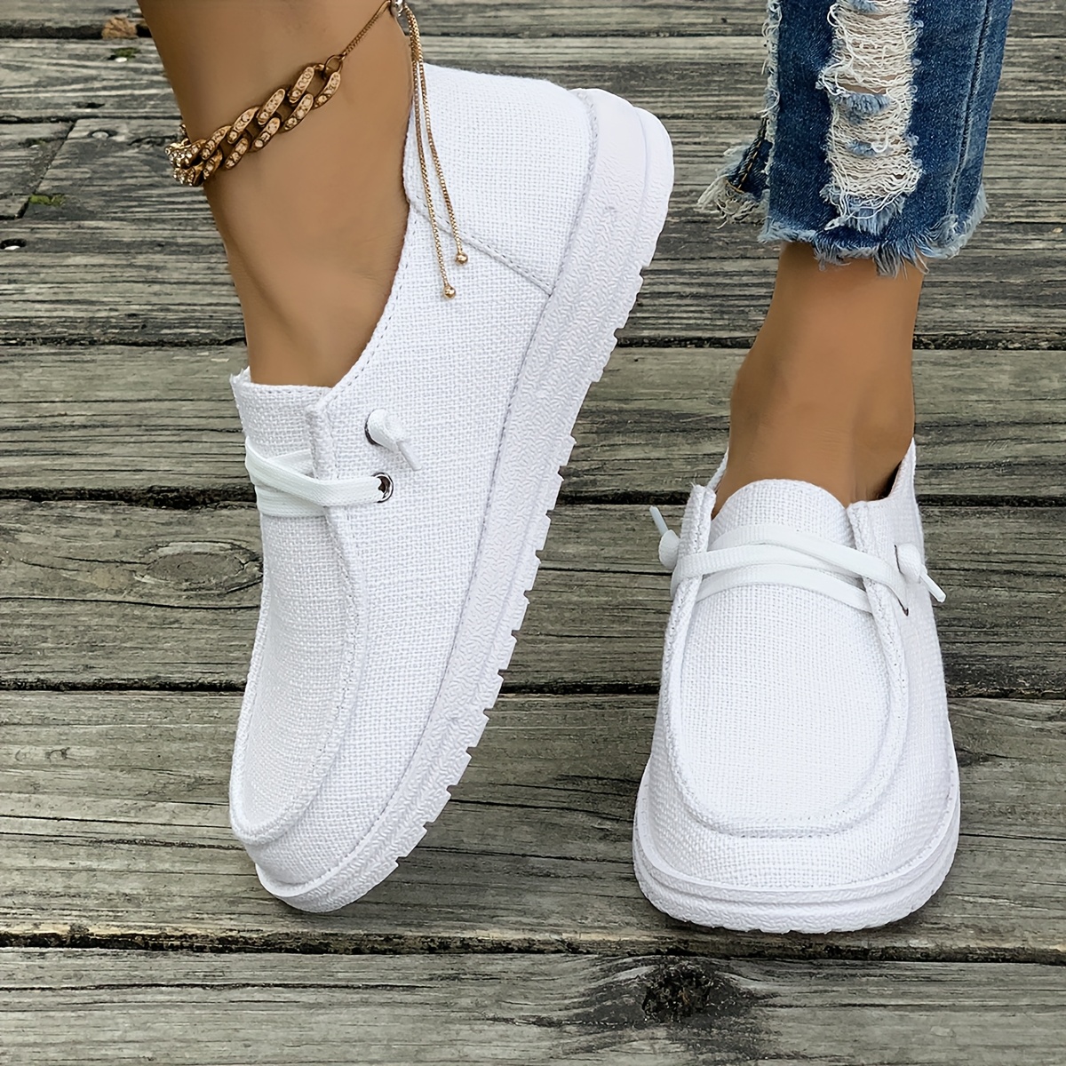 Women's Casual Slip-On Sneakers, Comfortable Skateboard Shoes