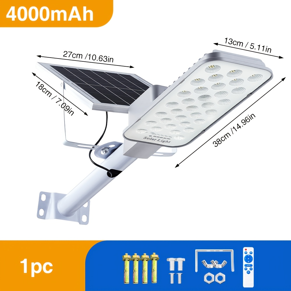 TEMU Lampes de pelouse d'extérieur, Lampadaires solaires, LED ultra-, Lampes de garage commerciales, avec interrupteur à capteur automatique et