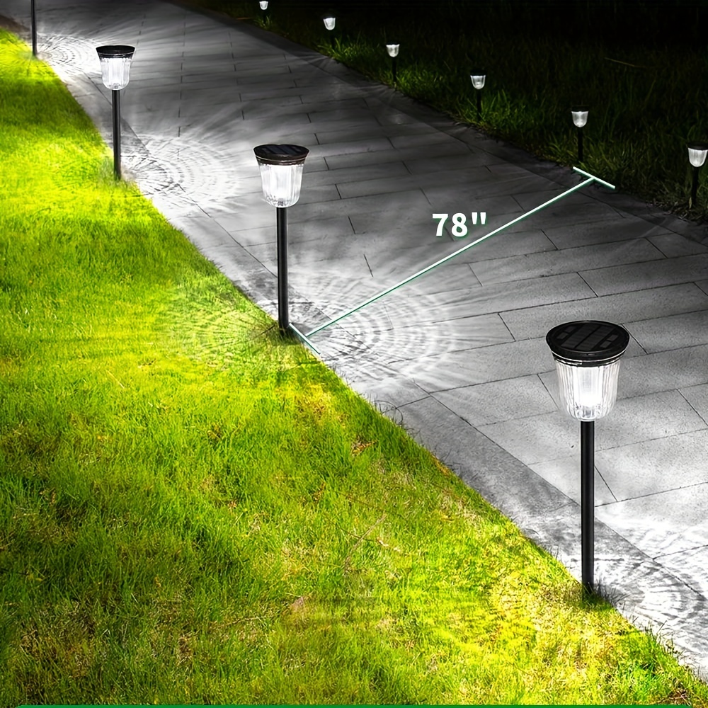 

Lights Outdoor, 4 Pack 200 Lumens Super Bright Solar Path Lights For Outside, Up To 14 Hrs Auto On/off Solar Lights, Solar Powered Landscape Lighting For Yard Walkway