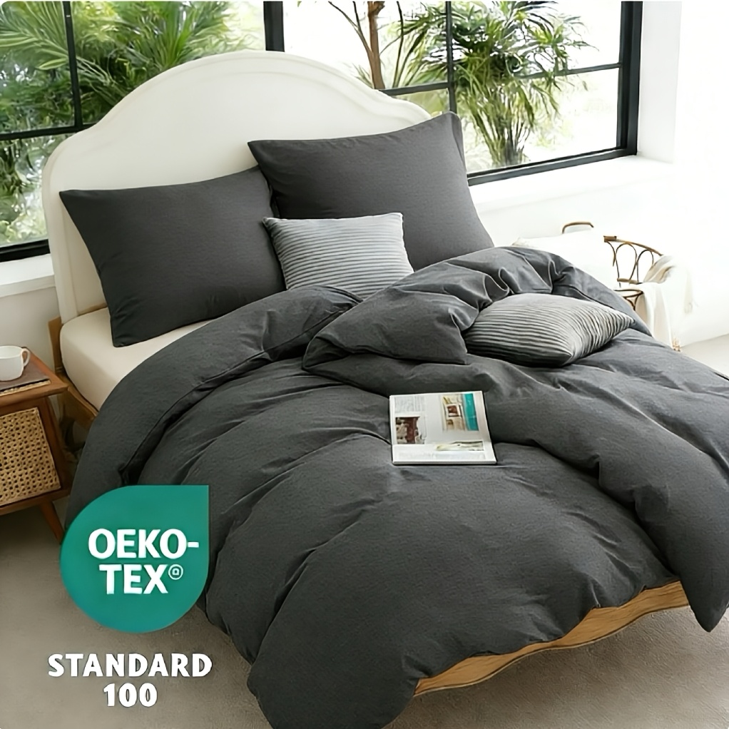 3/4pcs Duvet Cover Set - Includes (1/2 Duvet Covers, 2 Pillowcases) 100% Fiber High-quality Bedding Set, Solid Color, Soft And Skin-friendly, Suitable For , Use, Machine Washable