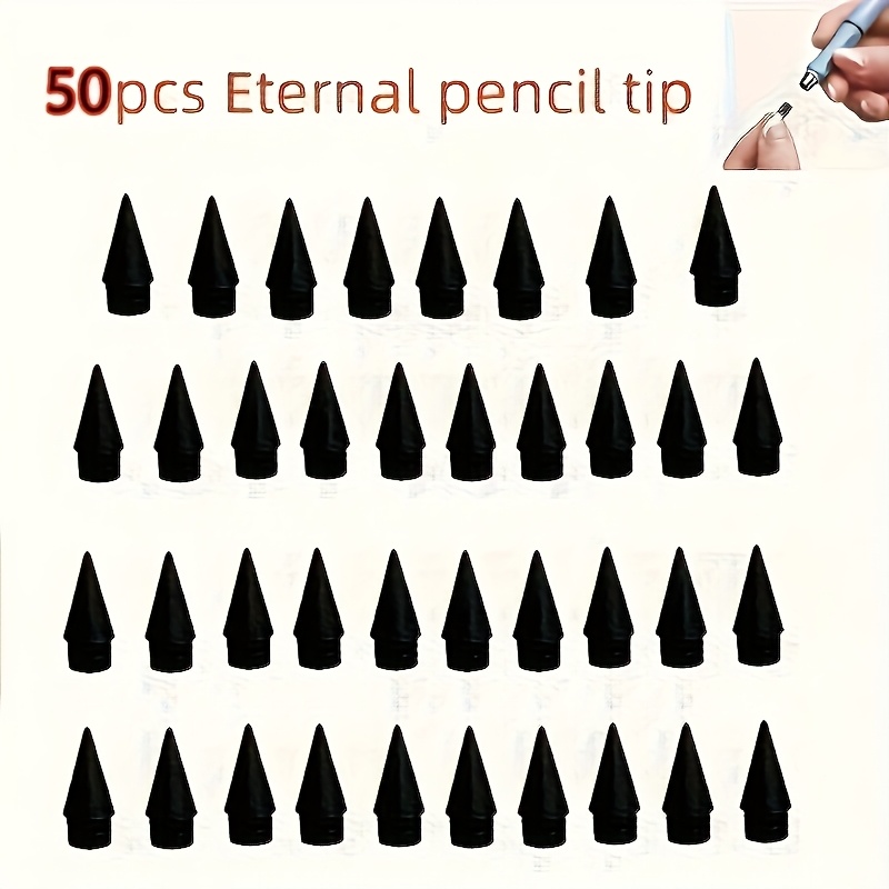 50pcs Of Eternal Pencil Replacement Tips, Erasable And No Sharpening Required For Drawing And Writing