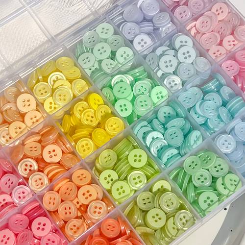 24pcs pastel macaron buttons soft mint four hole plastic sewing buttons for diy crafts scrapbooking clothing jewelry making pastel colors for beginners