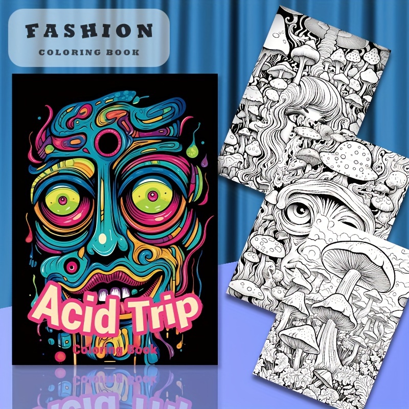 

Deluxe 22-page Psychedelic Journey Adult Coloring Book - Soft Cover, Thick Paper, Ideal For Relaxation & Gifts