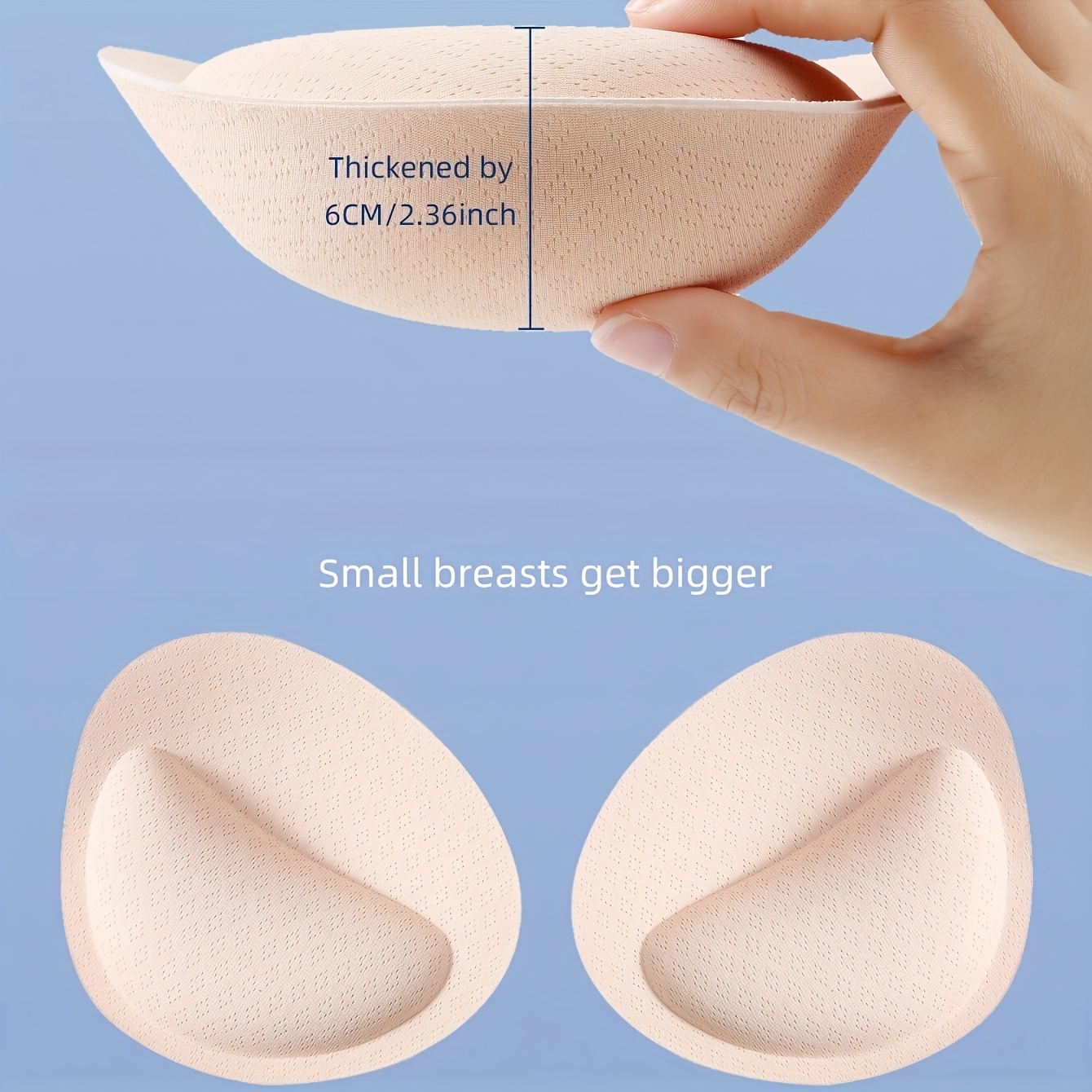 

1 Pair/2pcs Thickened Soft Washable Breathable Sweat Absorbing Bra Inserts, Invisible Anti-bulge Breast Enhancement Pads