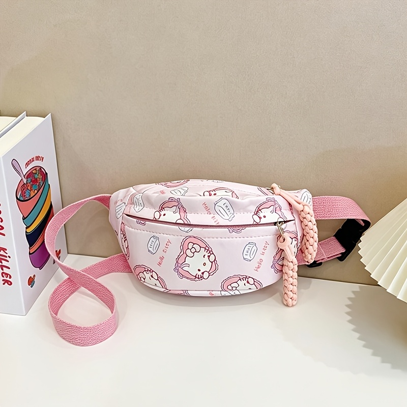 Hello Kitty Crossbody Bag - Large Capacity, Durable Nylon Material, Suitable For Daily Commuting And Travel