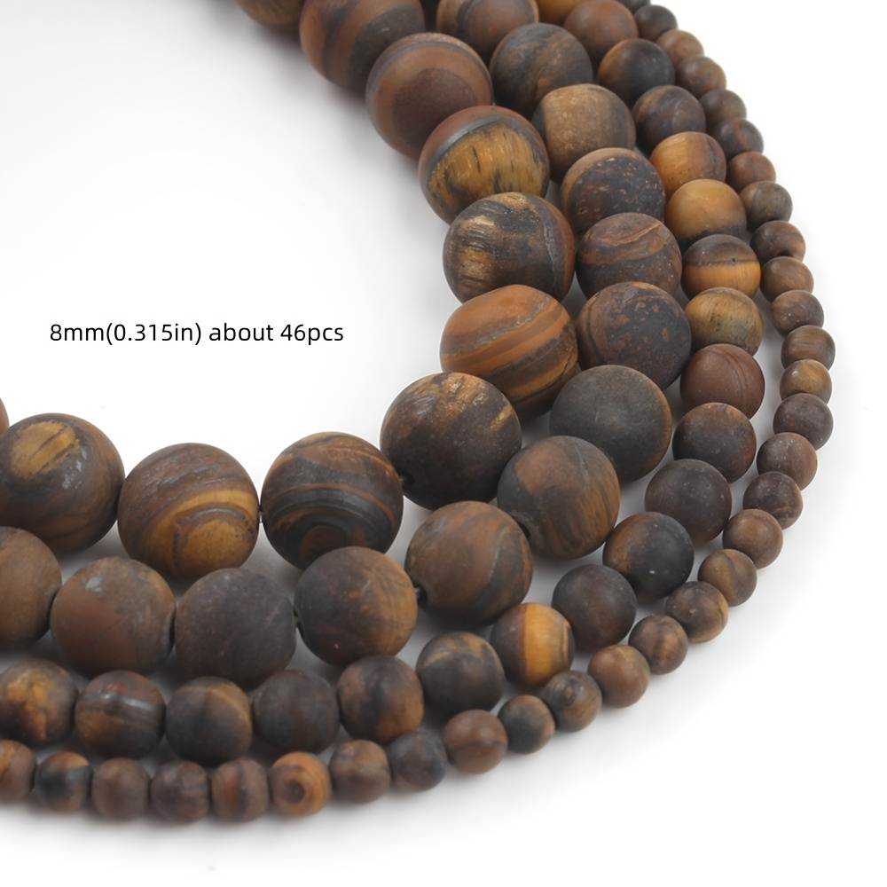 Image of 36/46/61/91pcs Natural Eye Round Beads Fashion Loose Beads Suitable For Jewelry Making Diy Charm Bracelet Necklace High-quality Jewelry Accessories Men's Gift