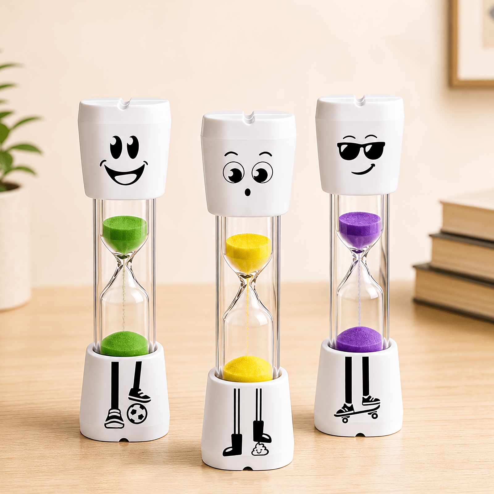 TEMU Minuteur de brosse à dents 2 minutes - Lot de 3 minuscules compte- de sable pour , 3 couleurs amusantes assorties, minuterie de brosse à dents,
