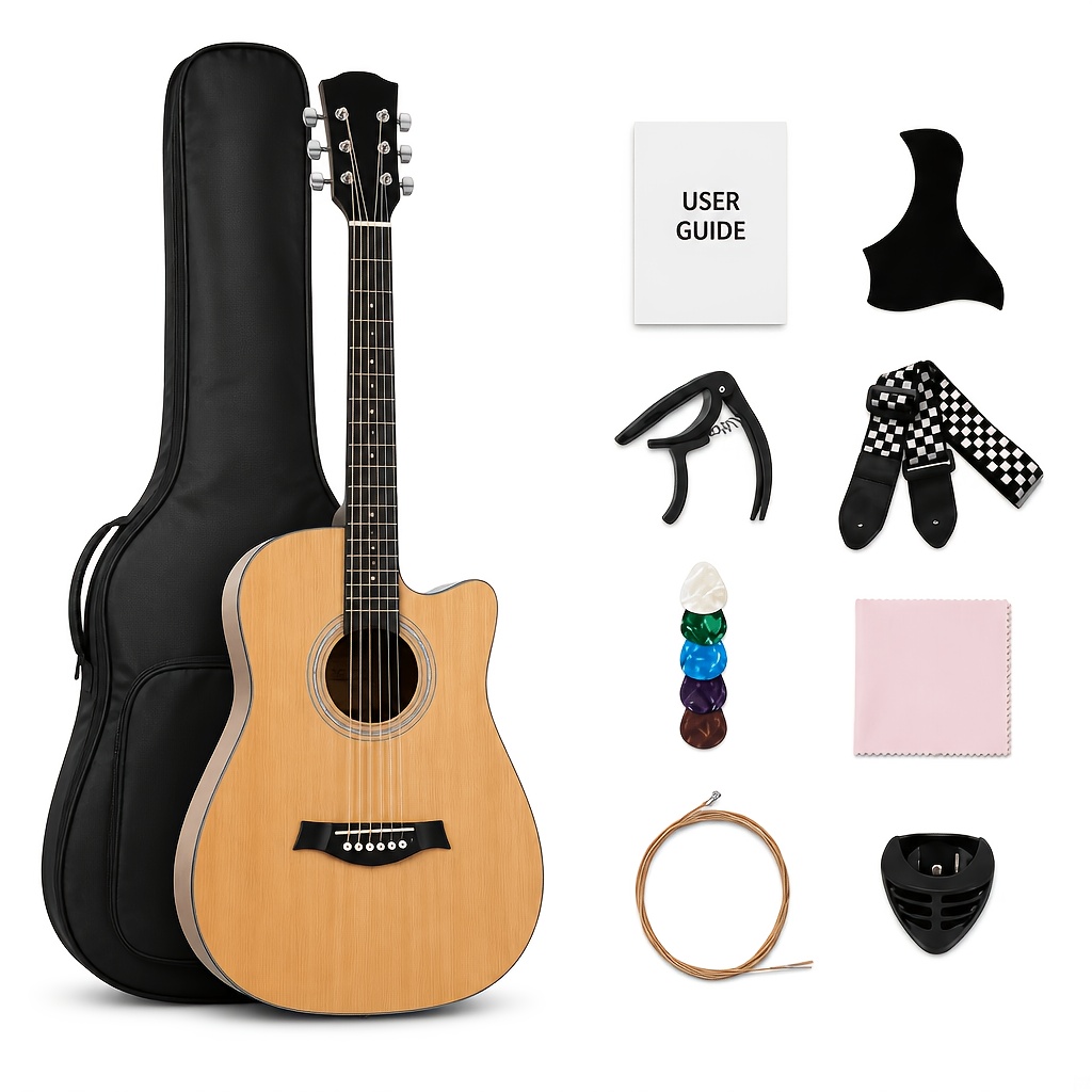 38 Inch Cutaway Acoustic Guitar, 5 Matte Color Options, Full... product image 9