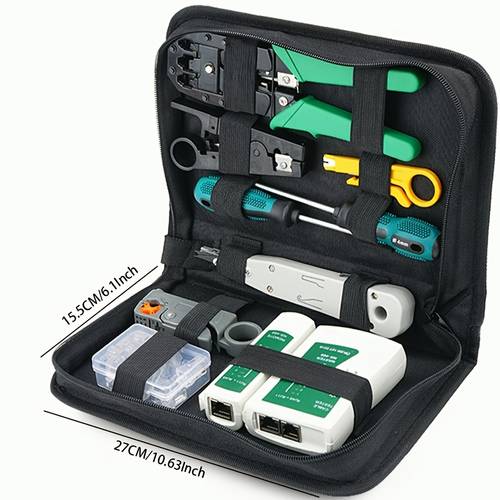 wire rj45 rj12 rj11 network tool set rj45 connector 20pcs handheld crimper cutter and cable tester