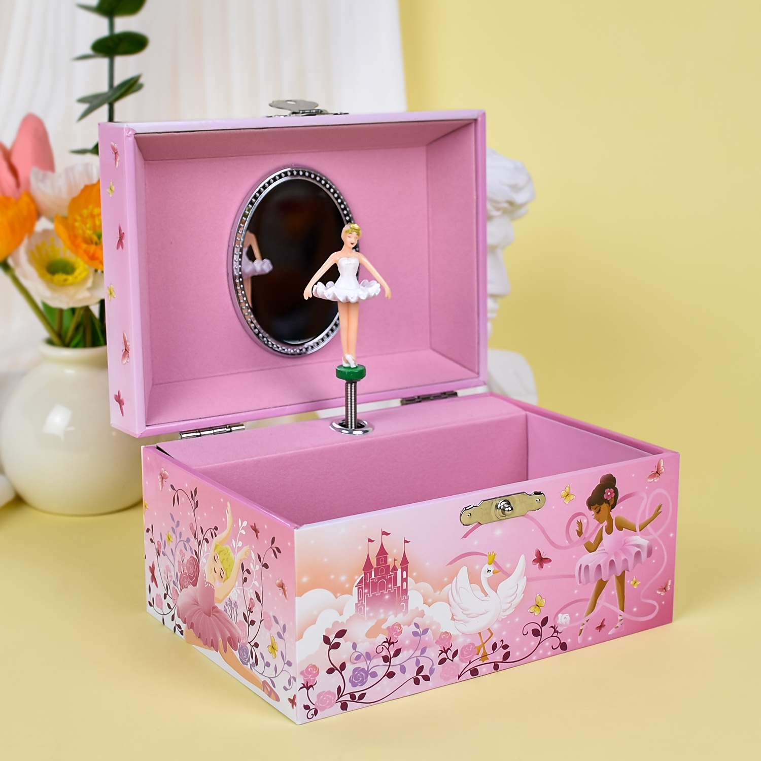 pink wooden music box ballerina doll classic Temu United Arab