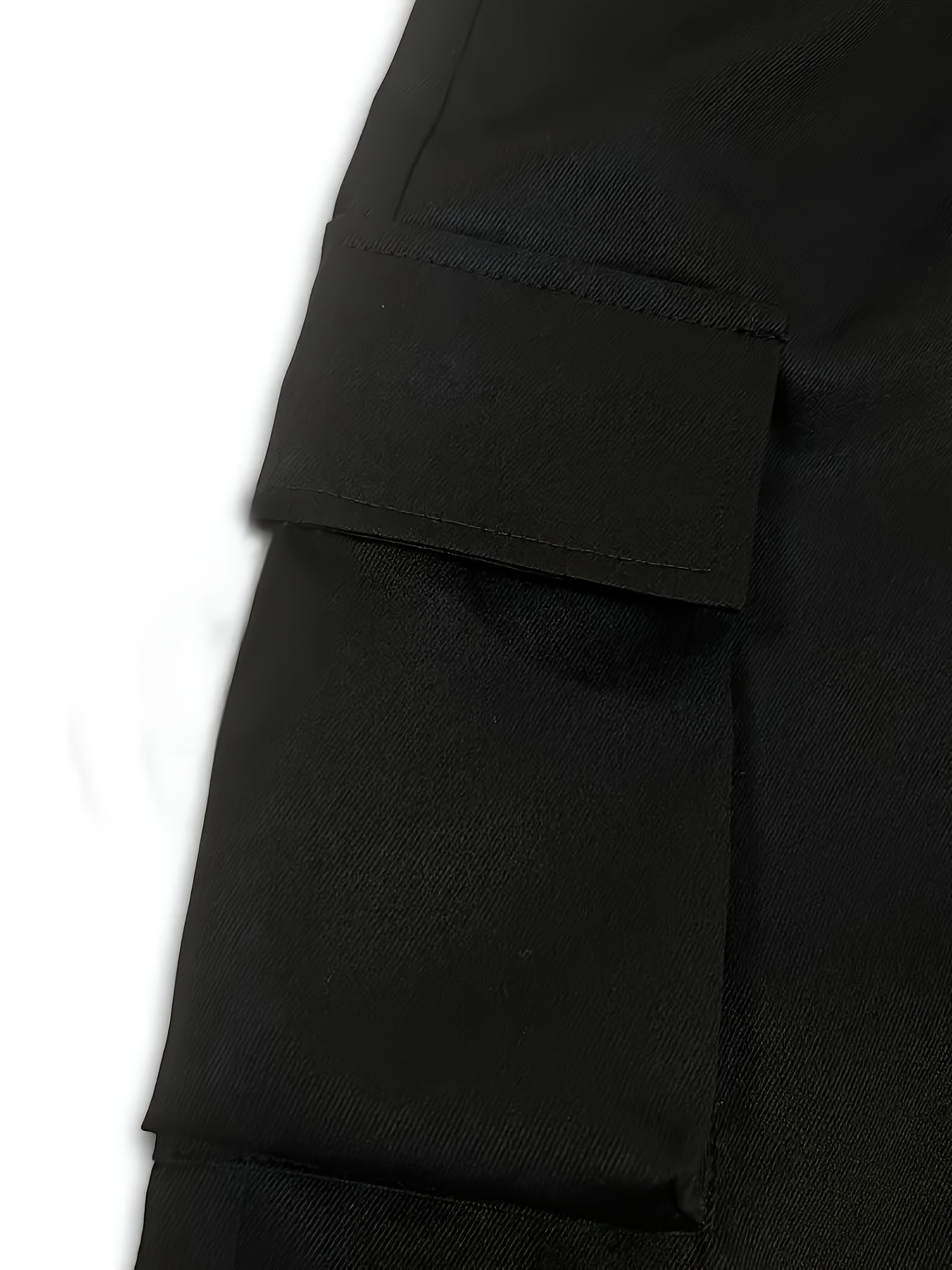 New Pantalones Cargo Niñas Negros Corte Ancho - Dominican Republic