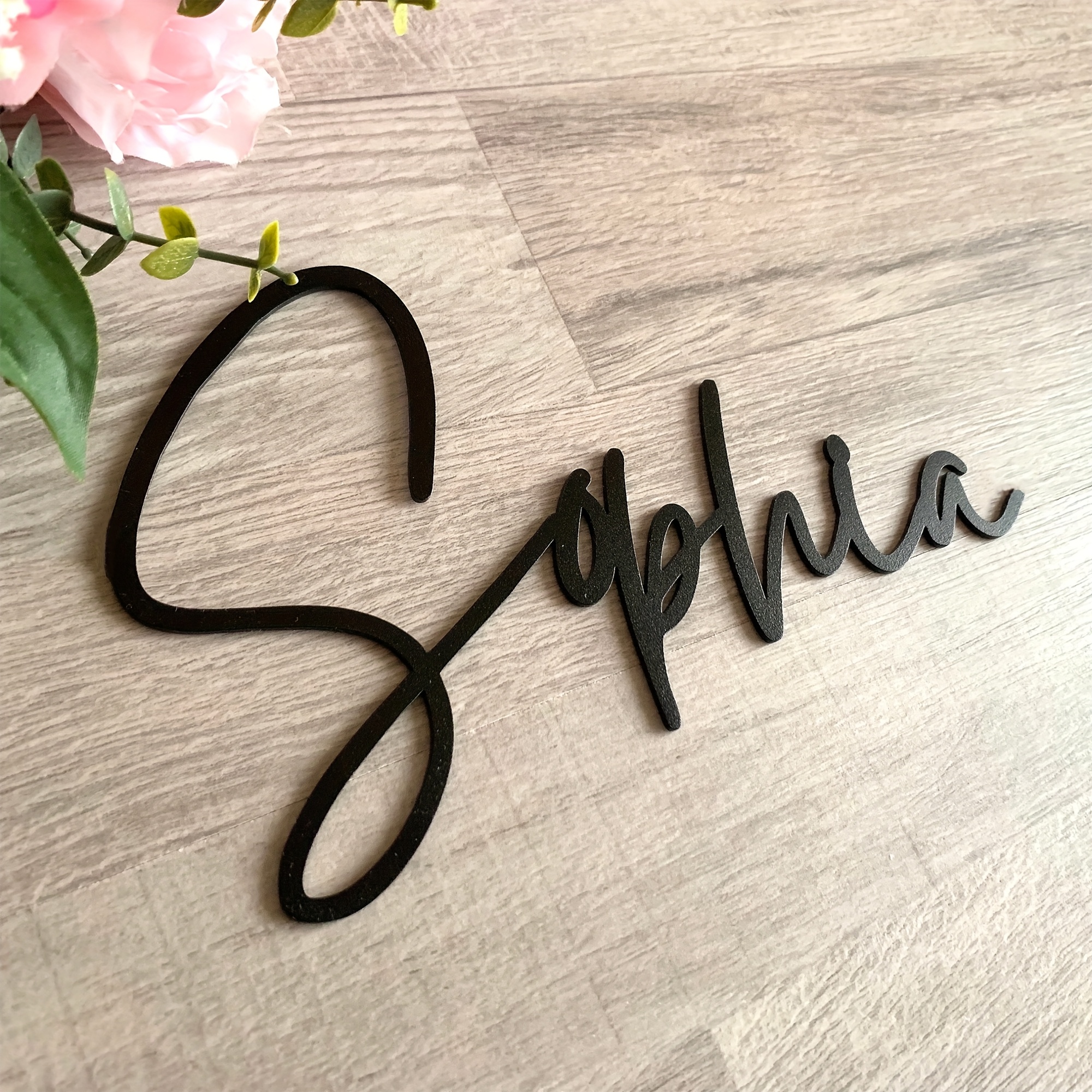 Self- Wooden Nameplate, A , Diy Couple Nameplate, Personalized Nameplate, Wooden Wall Decoration, Laser-cut Self- Name Decoration, Wall Decor