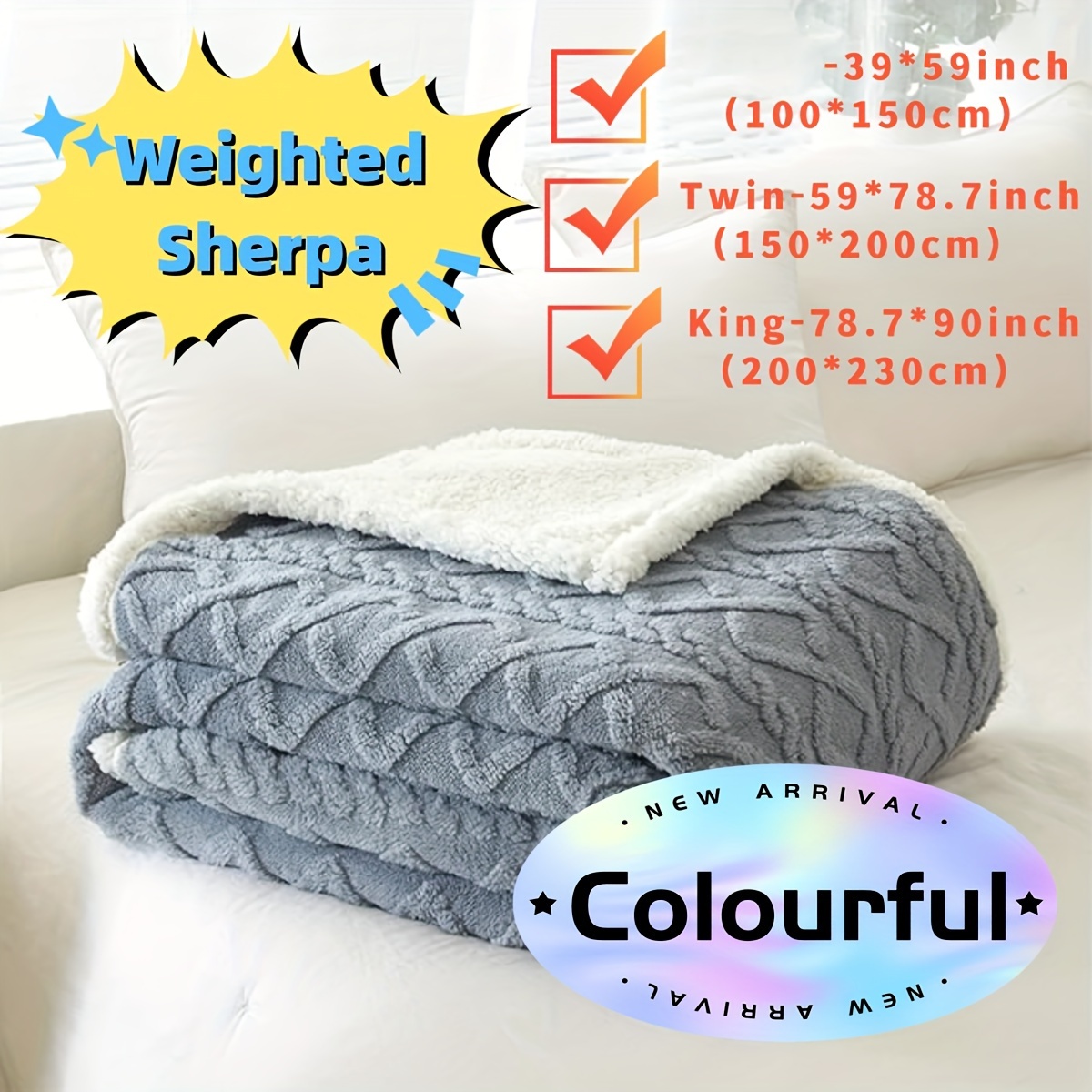 

1pc Sherpa Blanket For Couch Sofa - Fuzzy Soft Cozy Blanket For Bed, Fleece Thick Warm Blanket For All Seasons, Fall Blanket