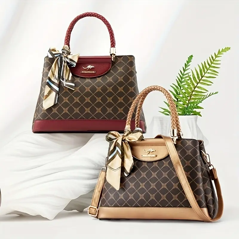 luxury tote bag spring summer handbag single shoulder bag crossbody bag for women commuting printed middle eastern womens mom bag high end old flower same large capacity womens bag with ribbon Product details 2