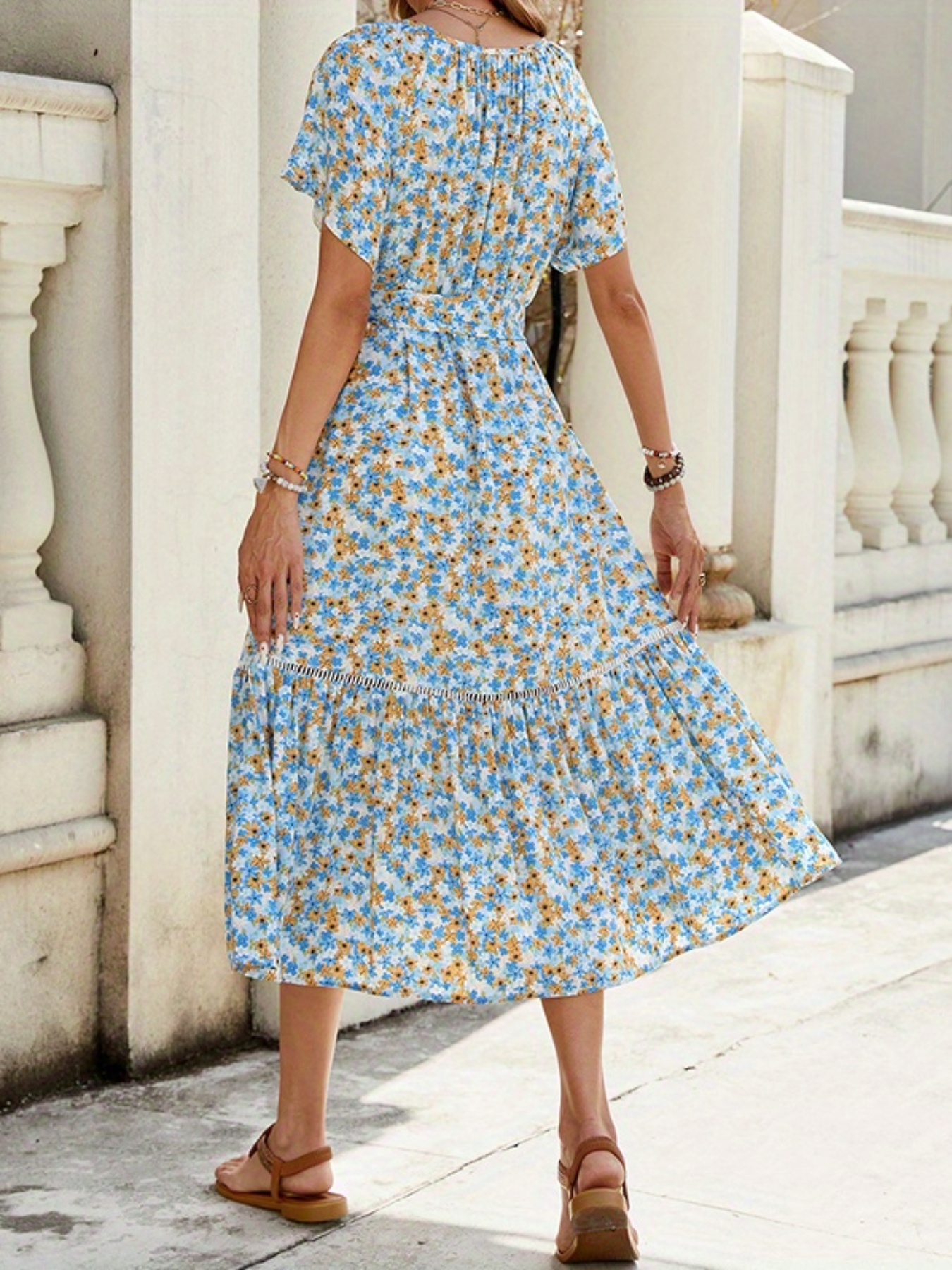 navy blue dress for baby girl Ellie A Line Midi Dress main image 1