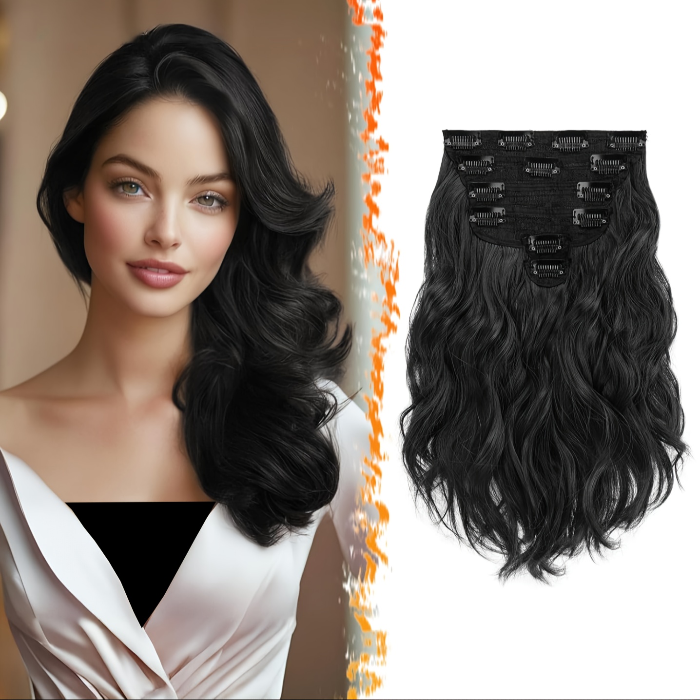 6pcs clip in hair extensions 12 inch 30cm short wavy - Temu display picture 3