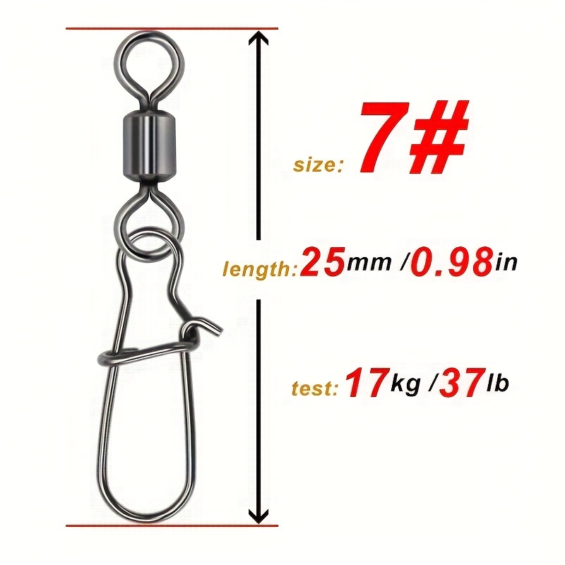TEMU 50pcs, Émerillon Américain + Épingle Améliorée, Matériau de Haute Qualité, Épingle Rotative Flexible Haute Résistance, Épingle de Pêche en Acier