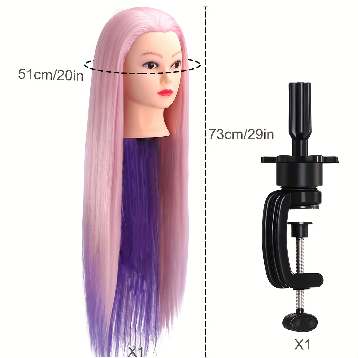 Mannequin Head With Hair 29 Inch Hair Mannequin Manikin Head Hair Practice Cosmetology Hair Doll Head Styling Hairdressing Training Braiding Cutting