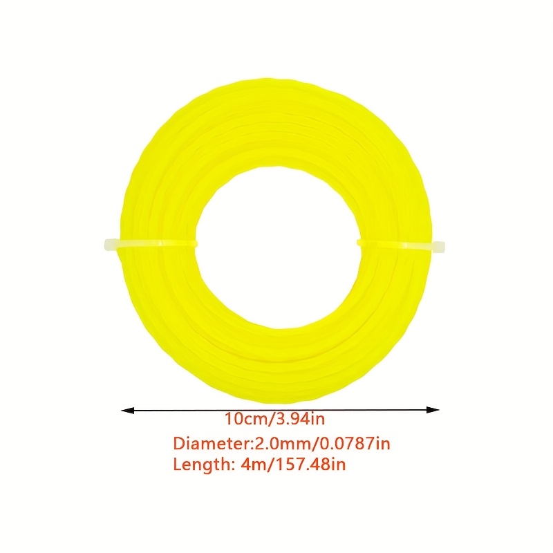 TEMU 1pc Yellow Spiral Nylon Replacement Trimming Line - 2.7mm Thick, 110m Length, Durable Replacement For All Rope Trimmers & Grass Trimmers,