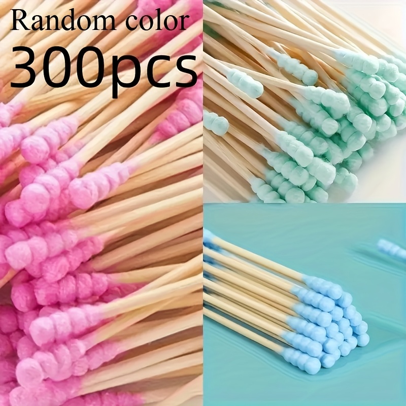 300pcs Unscented, Low-allergy Dual-ended Swabs, Ultra-portable, Suitable For Home, Ear Cleaning And Cosmetic…: retailer-supplied image