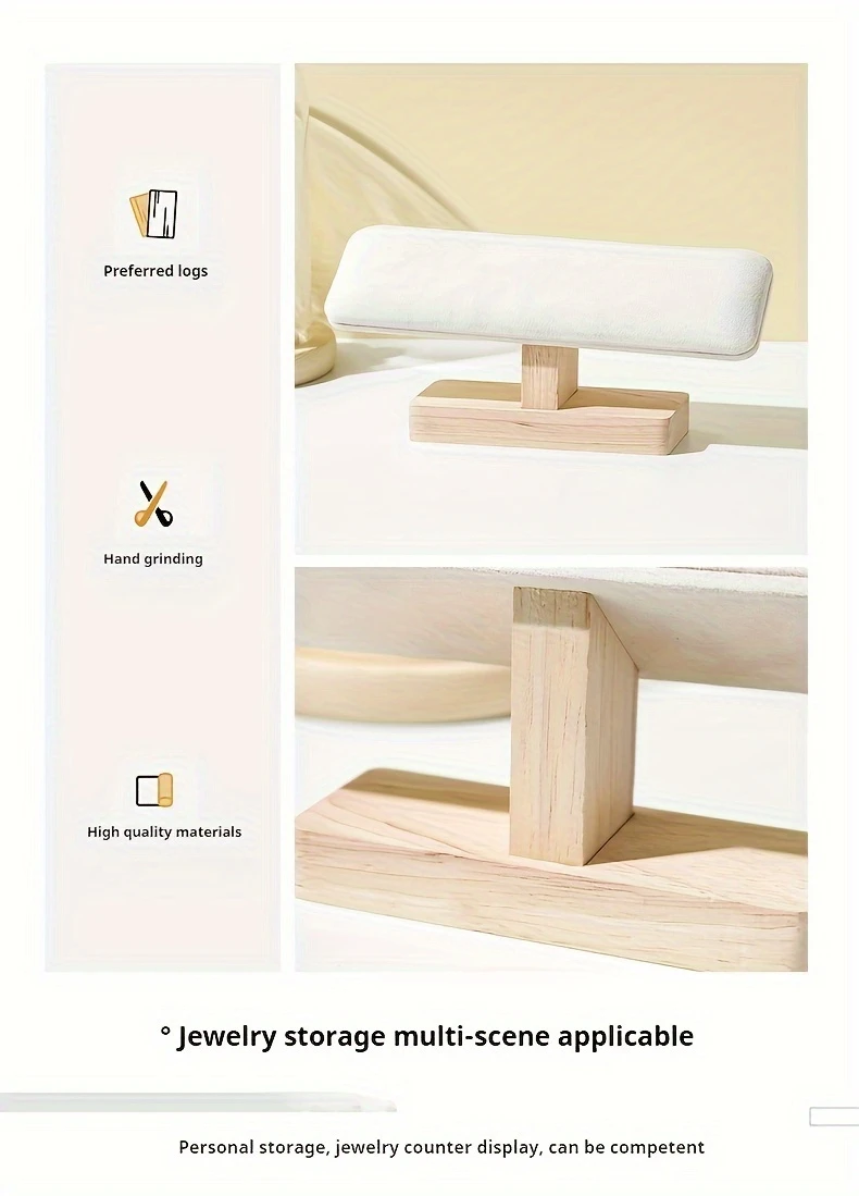 wooden watch display stand green velvet bracelet holder jewelry storage rack detachable bracelet pendant anklet tower stand suitable for home use and retail display retailers details 1