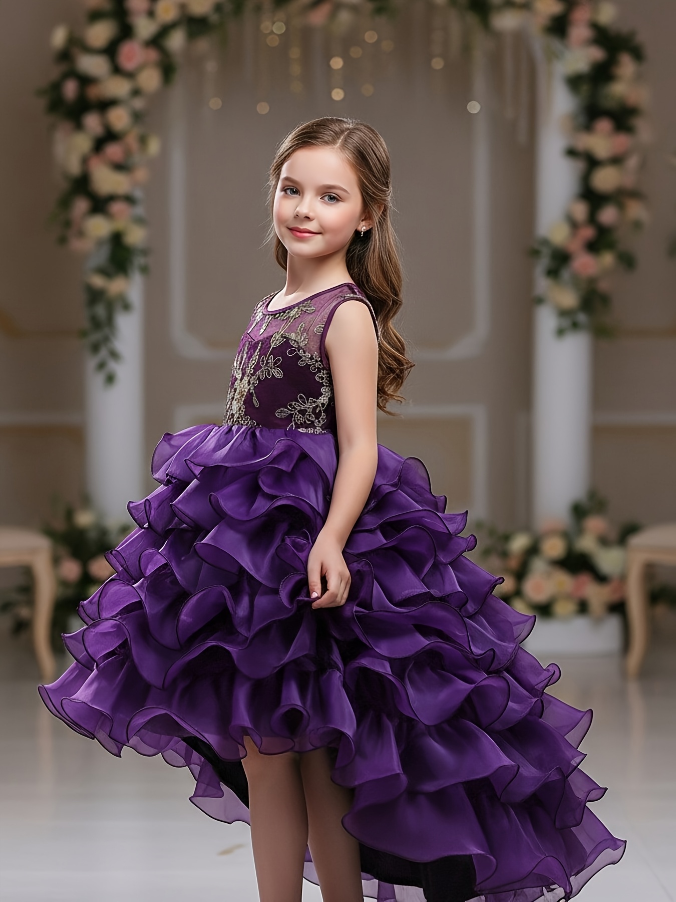 sachin and babi light blue dress Dideyttawl Cupcake Dresses for Kids Short Mini Birthday Party Gowns Tulle Tutu Dress Sequins Short Dress for Flower Girls Princess Dress, Baby Blue / main image 1