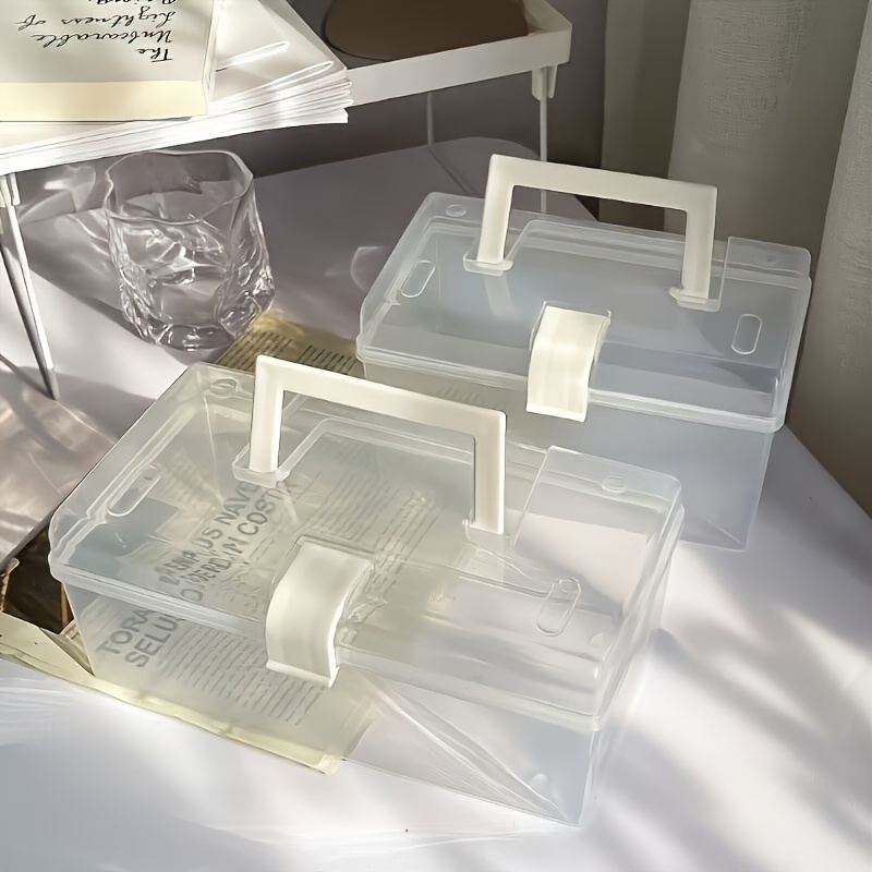 

Clear Plastic Storage Box - -, Portable Organizer For Desk & Car, For &