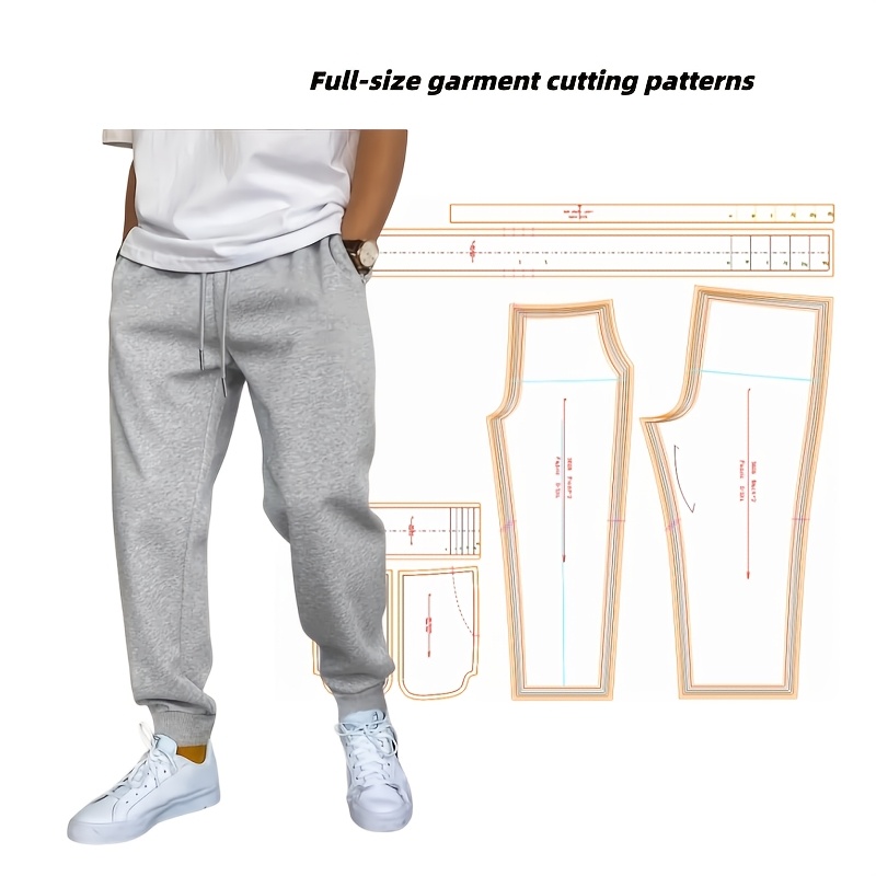 TEMU Complete Sewing Templates For Men's Casual Sweatpants & Clothing - Tutorials With Cuttable Patterns Suitable For Jackets, Pants, Shirts |