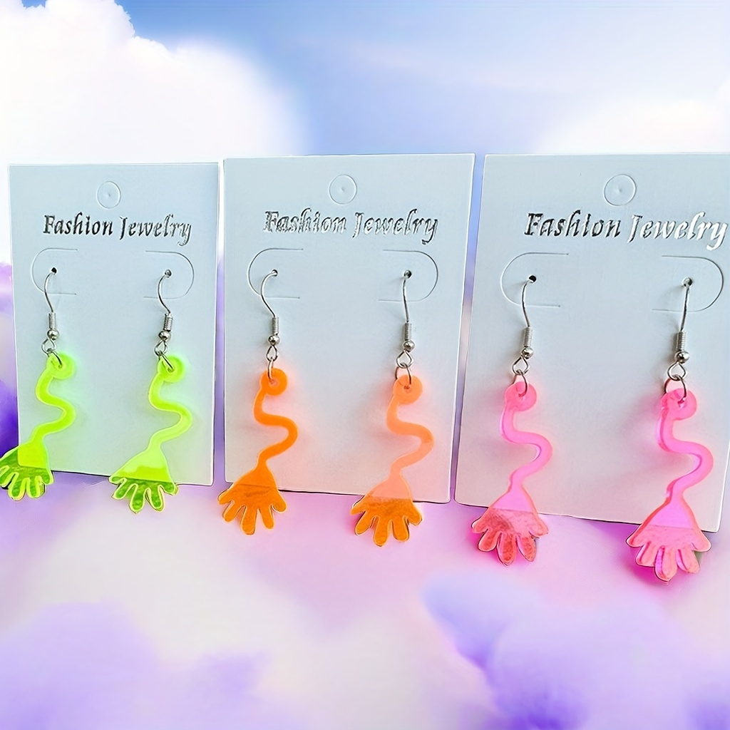 

3 Pairs Acrylic Hand-shaped Dangle Earrings For Women, Funny Cute Playful Creative Earrings, Lightweight Mental Ear Hooks, Perfect For Party Daily We