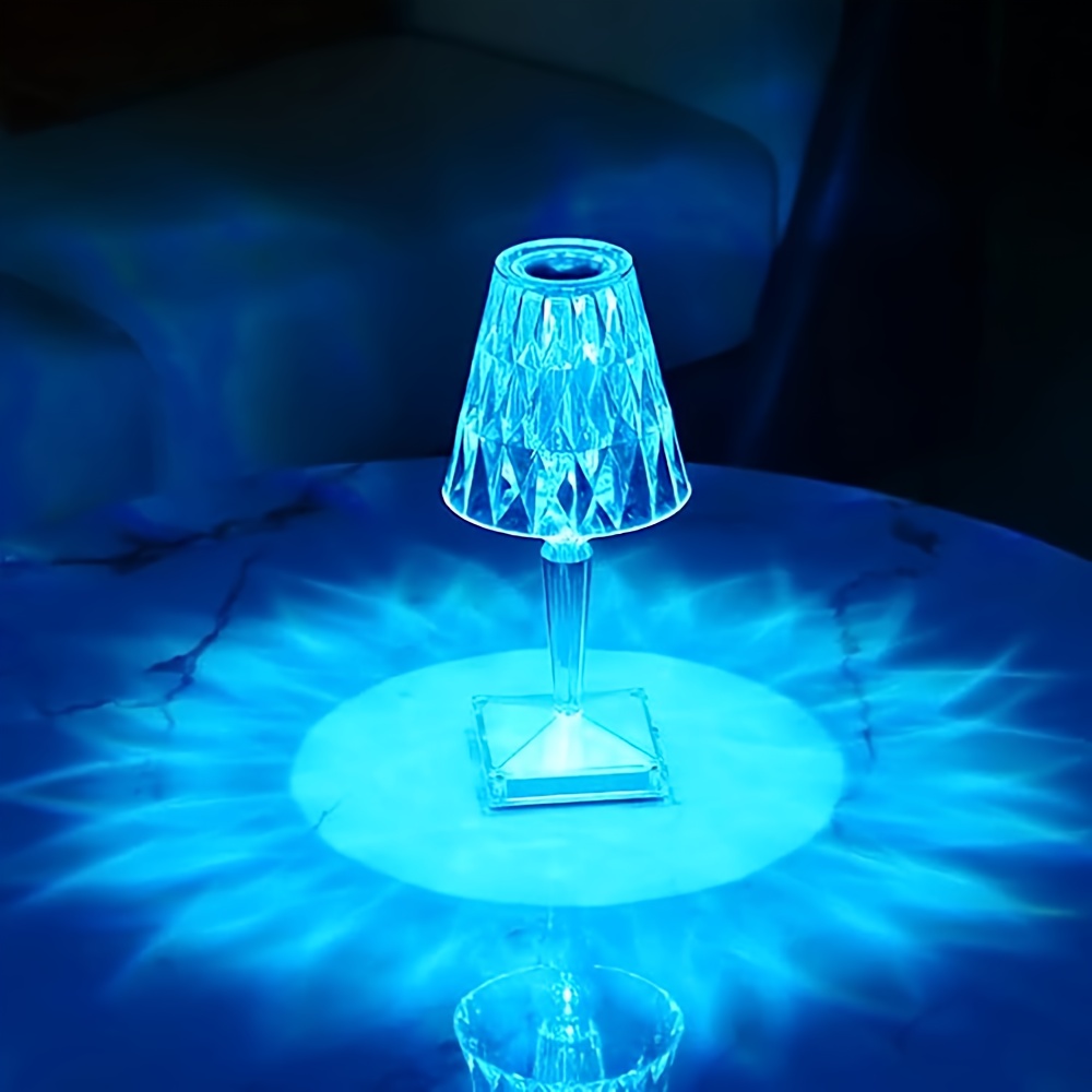 

Portable Crystal Table Lamp, Acrylic Cordless Led Desk Lamp With Touch Control, 16-color Rechargeable Table Lamp, Bedroom Night Light
