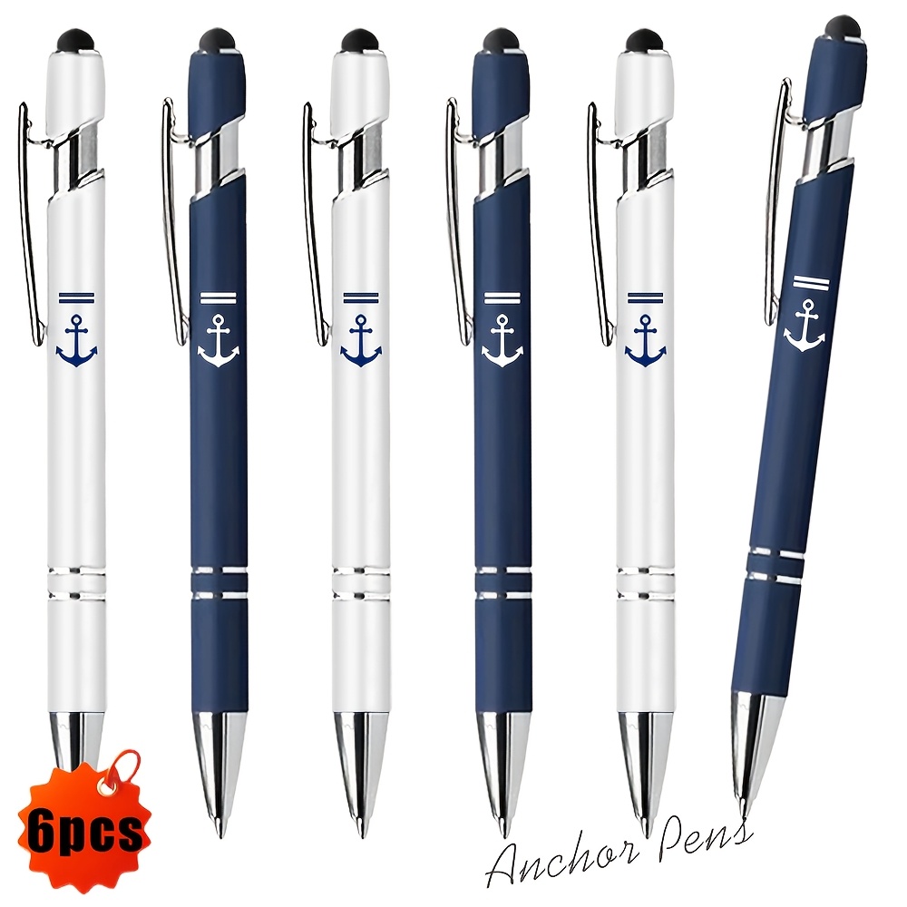 6/18pcs Anchor Ballpoint Pens For Maritime Workers Black Ink- Perfect Gift For