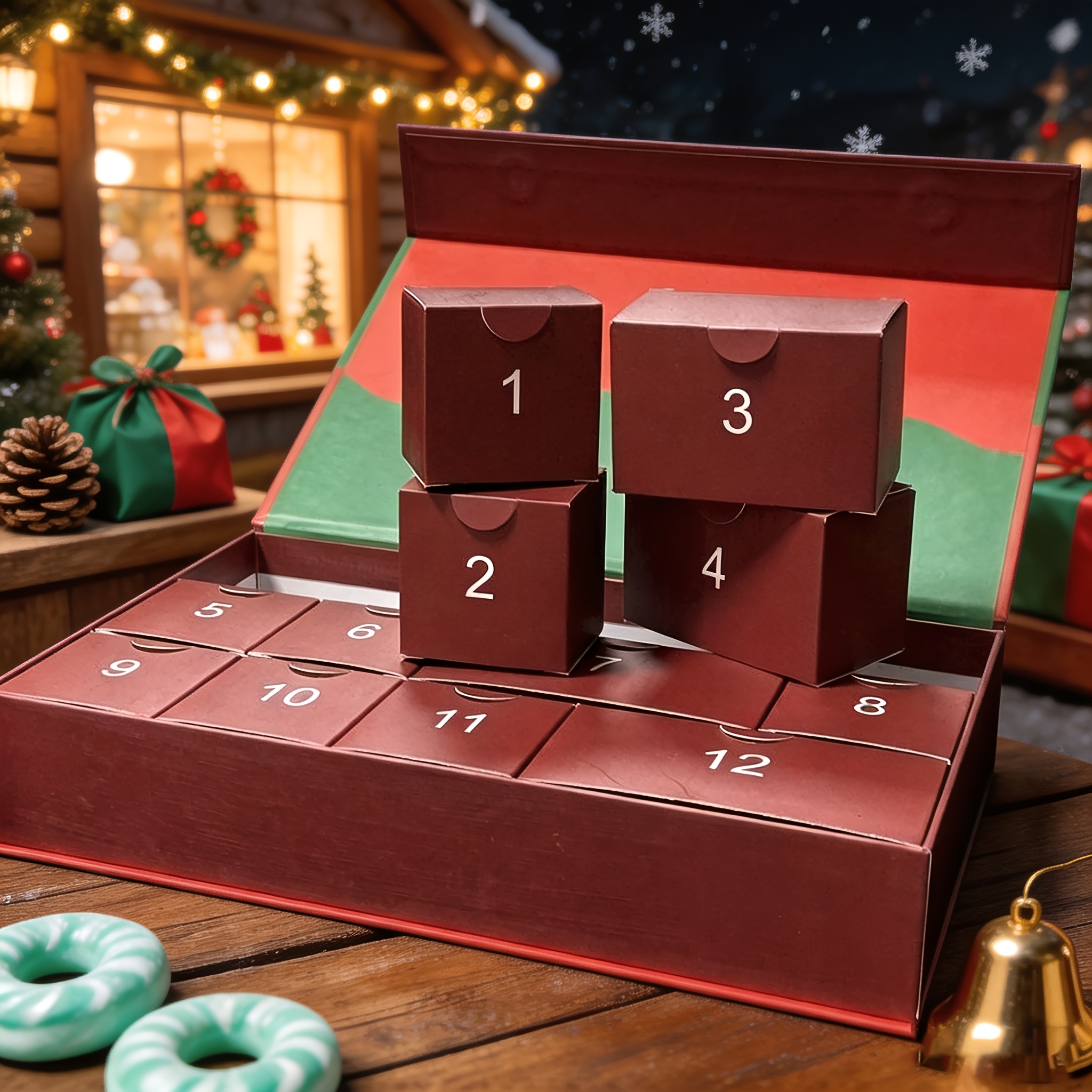 TEMU Christmas Countdown Calendar, Empty Gift Boxes, Countdown Calendar Gift Boxes, Christmas And Halloween Party Supplies, Assembly Boxes, Packaging