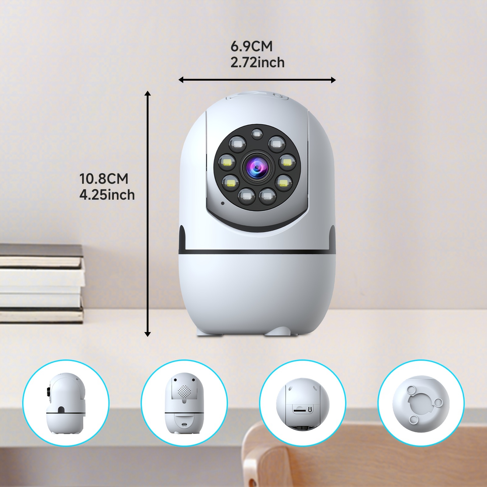 4pcs Wireless Security Camera Indoor with 355° Pan & Tilt, Night Vision, Motion Detection, 2-Way Talk, Baby/Pet Monitor, 2.4/5G WiFi, Support Cloud & Max. 256G SD Stroage, Alexa Compatible 5 4pcs Wireless Security Camera Indoor with 355° Pan & Tilt, Night Vision, Motion Detection, 2-Way Talk, Baby/Pet Monitor, 2.4/5G WiFi, Support Cloud & Max. 256G SD Stroage, Alexa Compatible - Image 5