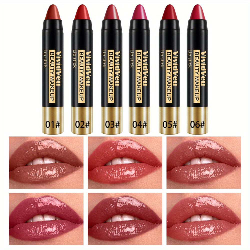TEMU 6-colors Sexy Matte Lipstick - Waterproof, Non Stick, Velvet Lip Line, Long-lasting, Hydrating & Vibrant Colors - A Great Gift For Women!