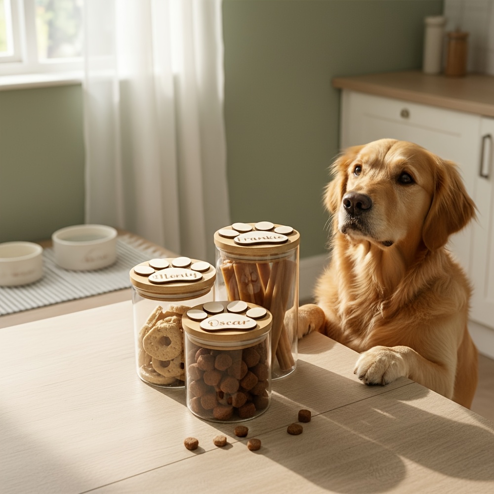 Personalized Dog Storage Box with Engraved Paw Print Lid
