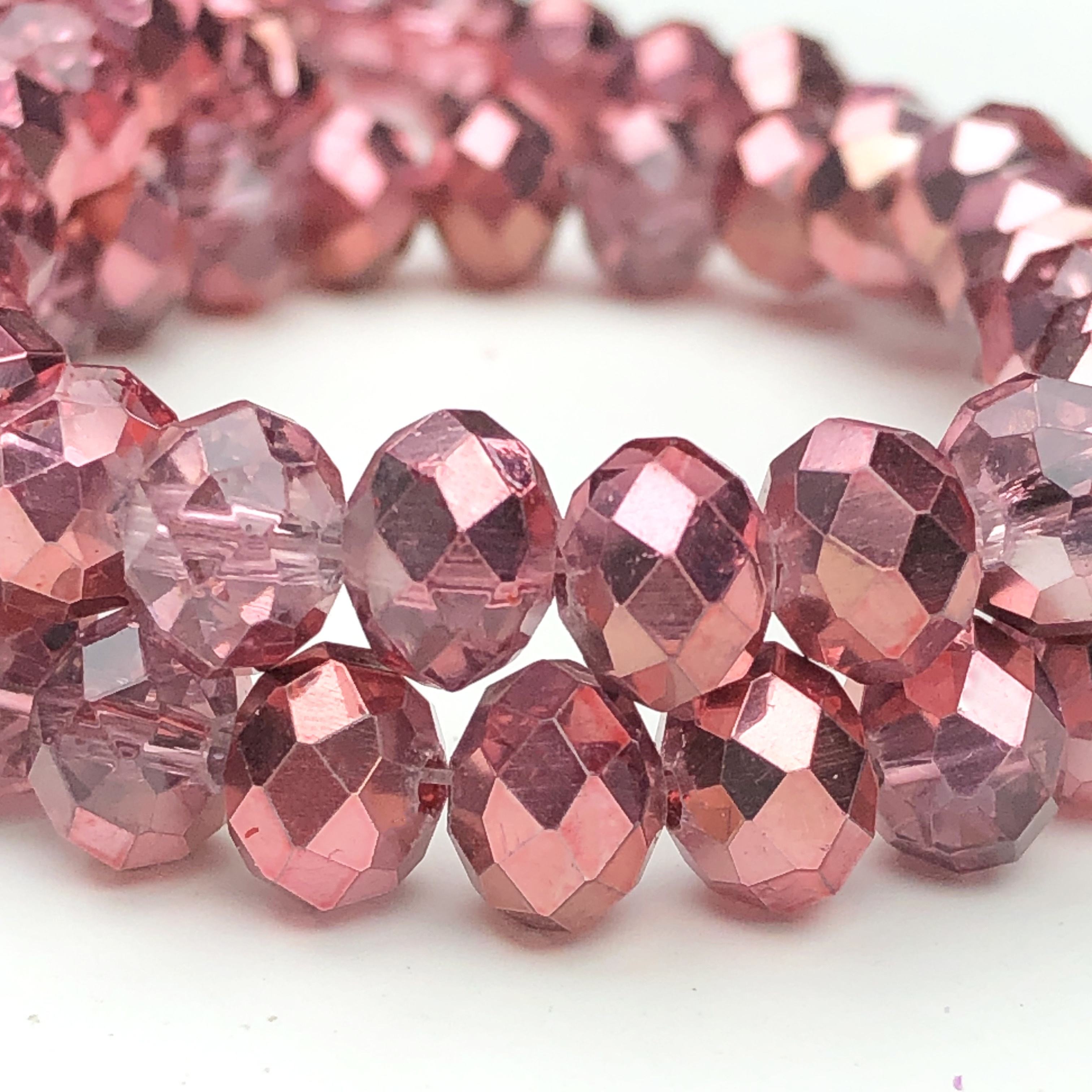 

Annebeads Ab Pink Round Beads For Making, 4/6/8mm Artificial Crystal Spacer Beads For Bracelets, Earrings, Necklaces, Wedding Accessories