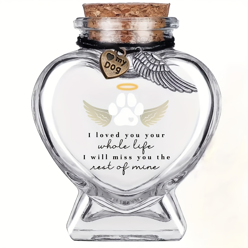 Image of 1pc Cork Stopper Pet Hair Keepsake Bottle For Dogs And Cats, Glass Material, Fur , Pet Memorial Jar