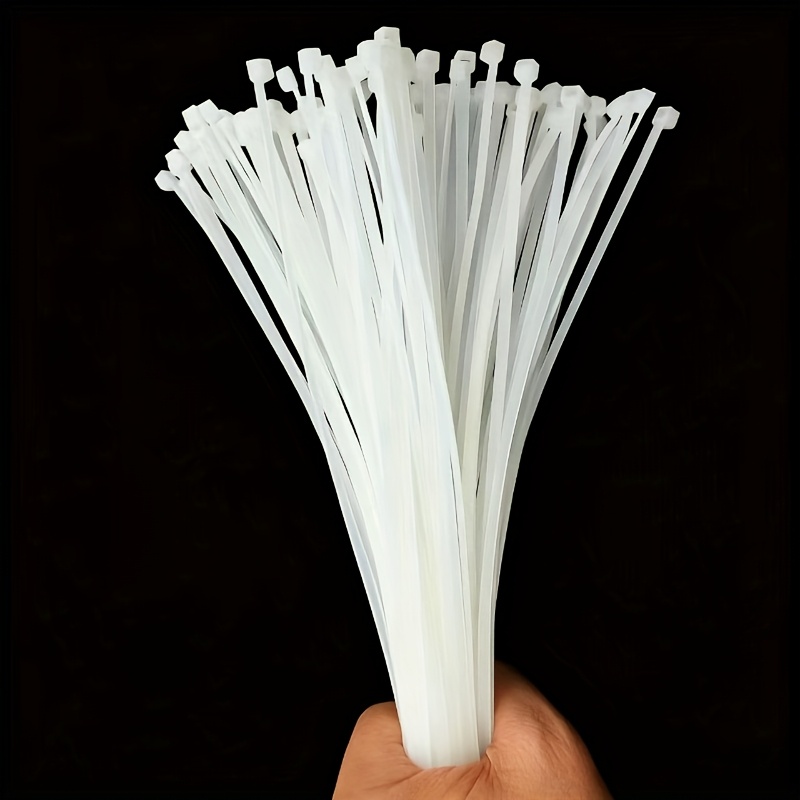 E-shop 100 robuste Kabelbinder aus Nylon, selbstsichernde, verstellbare Kabelbinder für den Außenbereich, geeignet für Garten- und Hausverkleidungen -