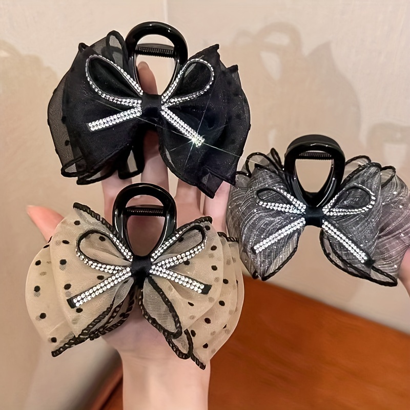 

Elegant Bow Hair Claw Clip For Women, Plastic - Accessory For Hair Styling, Cute Shape With Grip For & Valentine's Day - Suitable For 14+ - Single Piece