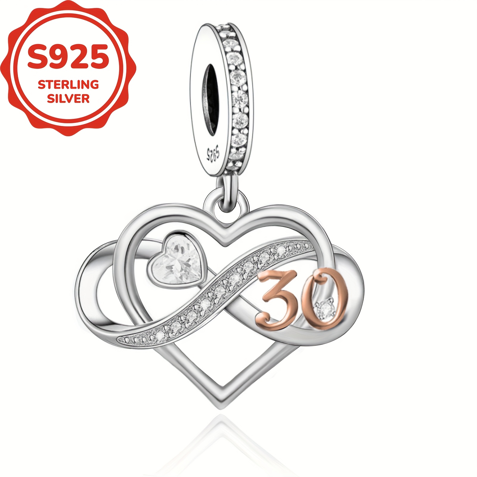 925 Sterling Silver Heart-Shaped Infinite Loop Pendant, Gift for Her