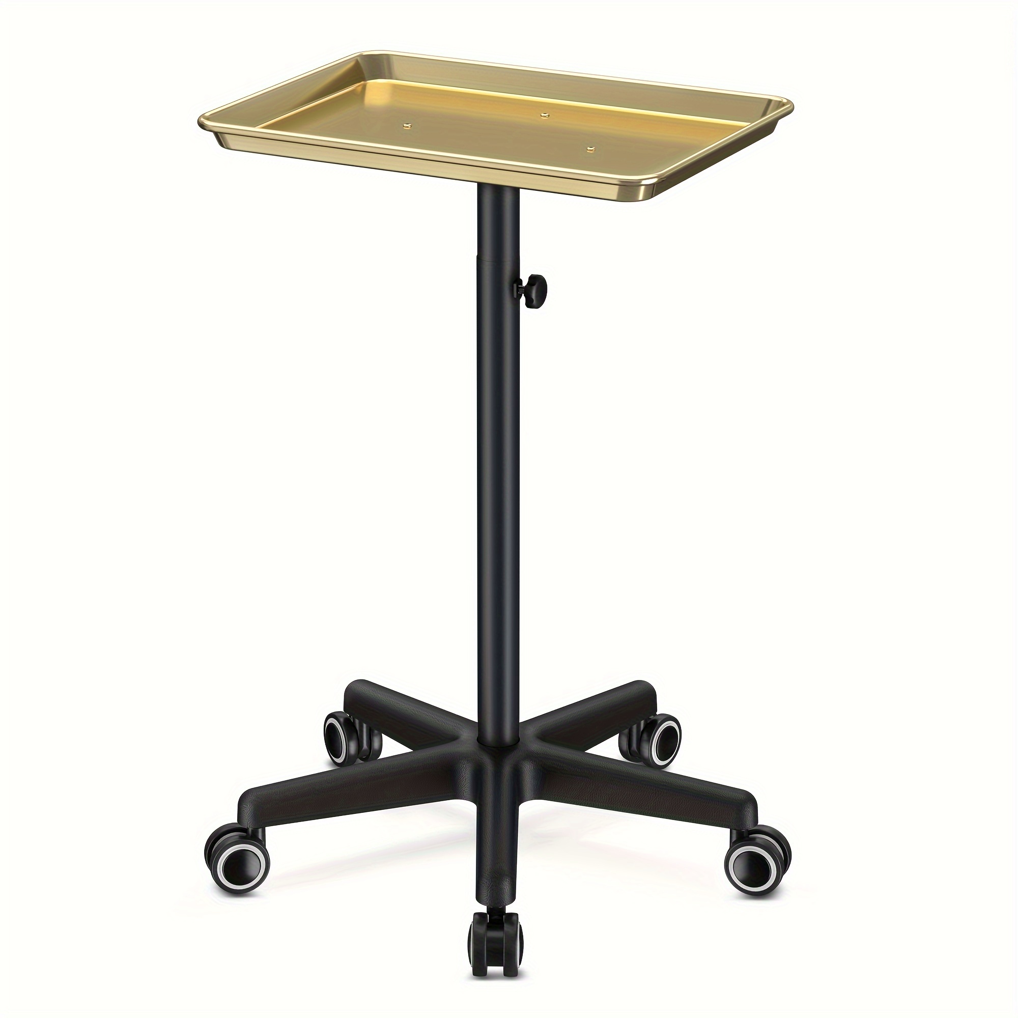 TEMU Salon Tray Tattoo Tray Salon Cart For Hair Stylist Cart With Wheels Salon Rolling Tray Salon Stations Gold Color Tray