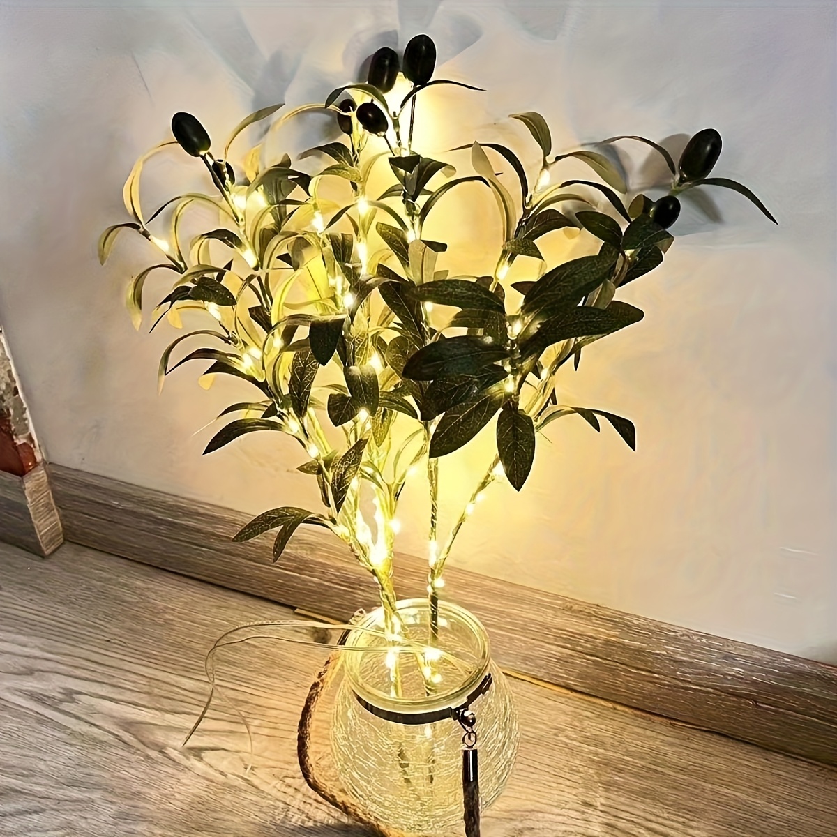 2pcs, Battery Powered Led Fairy With Lights Flashing Bonsai Desktop Lamp For Garden Patio Wedding Christmas Party Holiday Living Room Bedroom Decoration (without Battery, Excluding Vase)