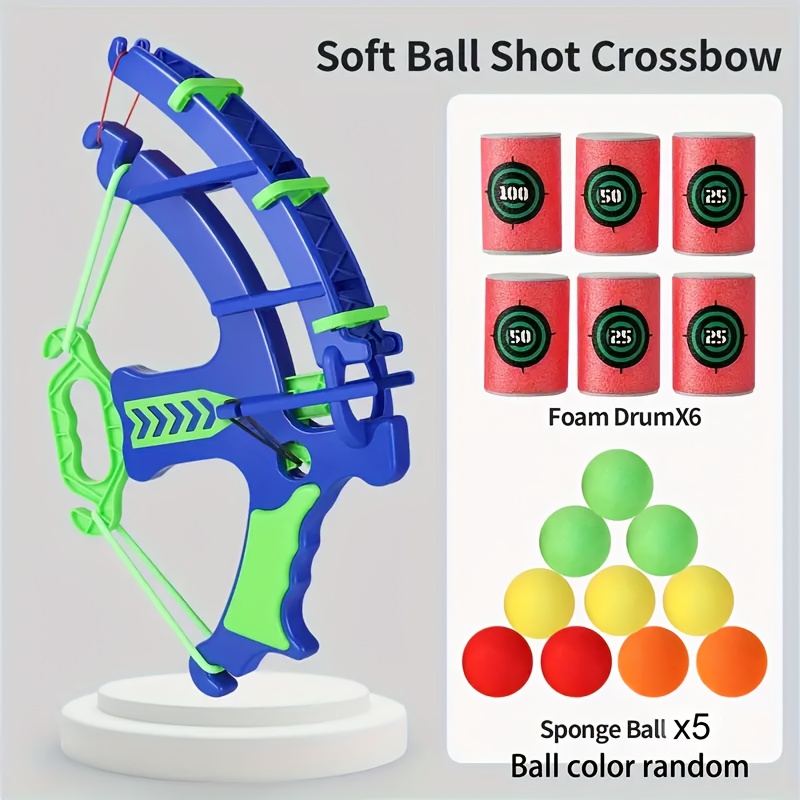 Shooting Game Toy With 6 Foam Balls And 6 Targets, Foam Bow And Arrow Set Toy, Indoor And Outdoor Toy Guns For Age 4, 5, 6, 7, 8, 9, 10+ Years Old Kids To Play Games