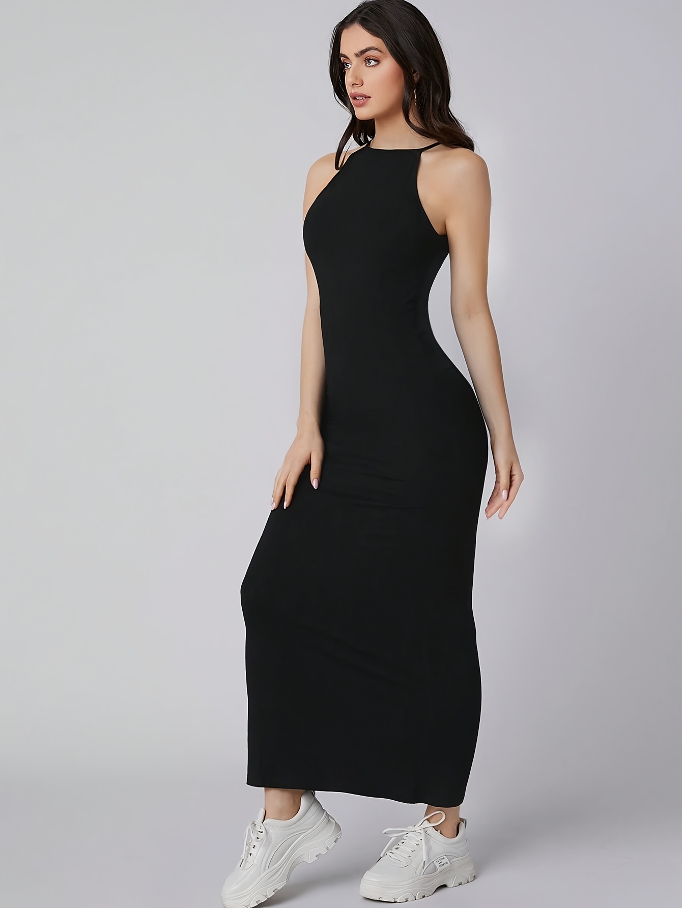 black maxi dress sold on Temu United States