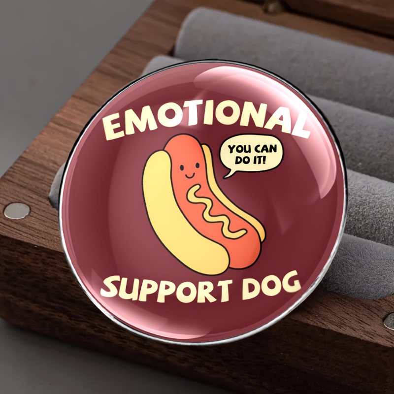 TEMU Emotional Support Hot Dog Pin Brooch | Metal Alloy Badge Accessory, Suitable For Clothing, Hats, Backpacks - A Trendy Accessory For , , And