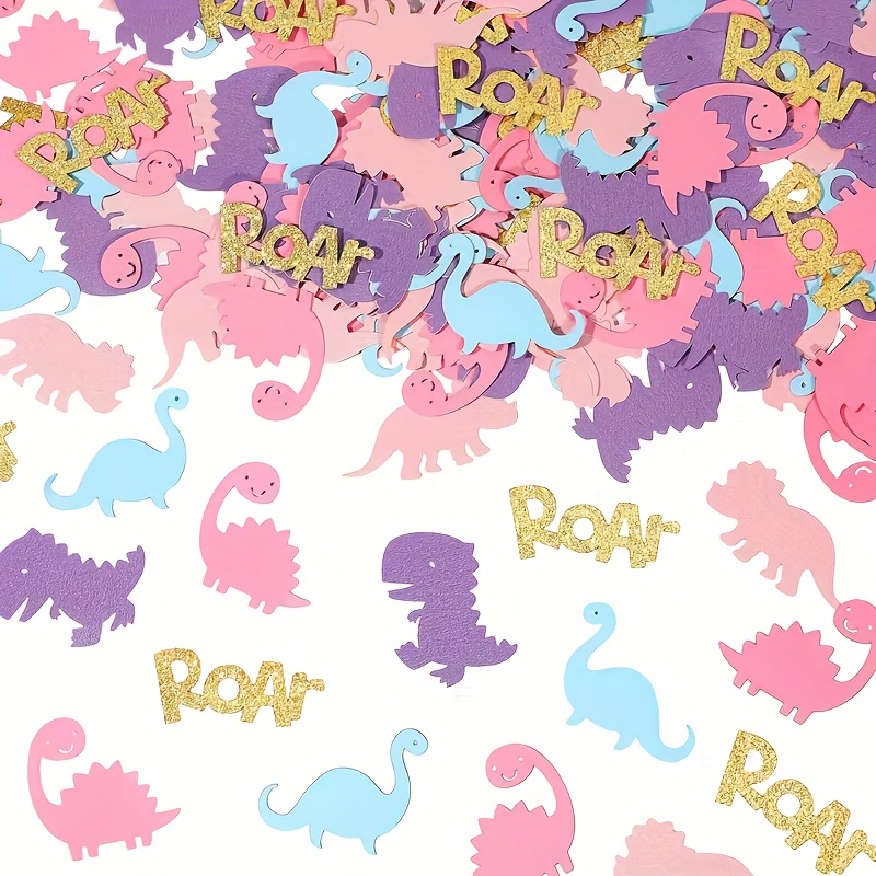 Image of 100pcs Of Colorful Dinosaur-themed Birthday Party Table Confetti, Suitable For Showers, Birthdays, Animal-themed, And Forest-themed Party Decorations