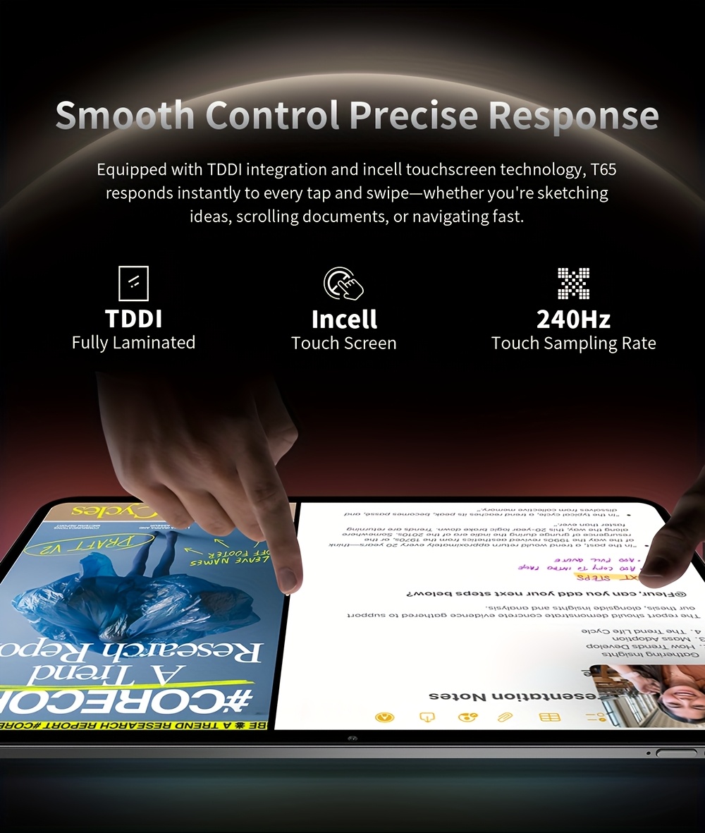 TECLAST T65 Tablet 13.4'' Inch, Top Gaming 120Hz Tablet Unisoc T7280 Octa-Core 2.2Ghz CPU, Android 16 Max 20GB(8+12) RAM 128GB ROM Opslag Ondersteuning 4TB TF Kaart Uitbreiding, TDDI FHD 1920×1200 Groot Display Pad, Dual SIM 4G LTE + 5G WIFI, Tablet, Pad