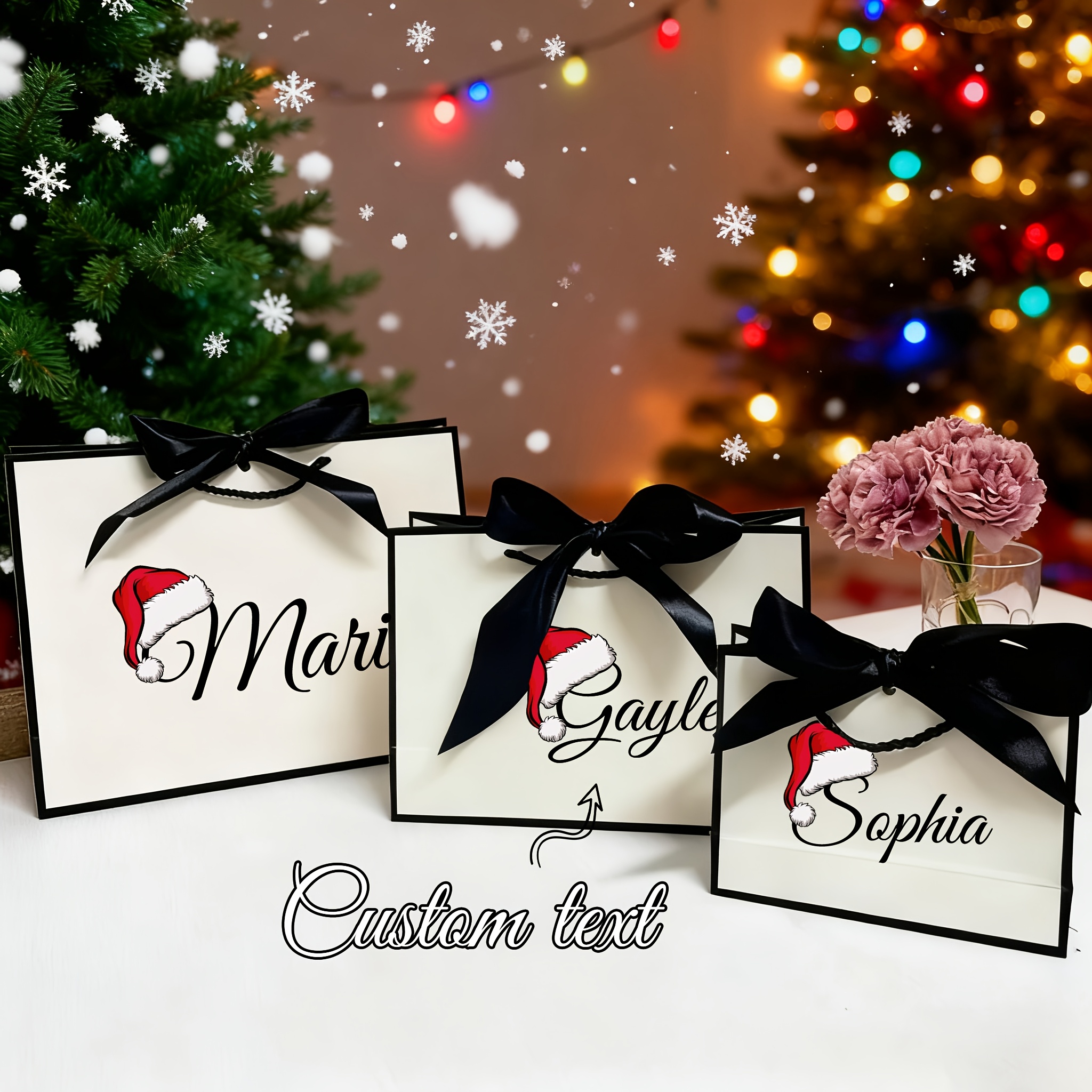 Image of Gift For Her/him A Personalized Custom Christmas Gift Bag With A Custom Name And Christmas , Perfect For To Your As A Holiday Present. A Unique Gift For Parties, Suitable For Fathers, Mothers, And