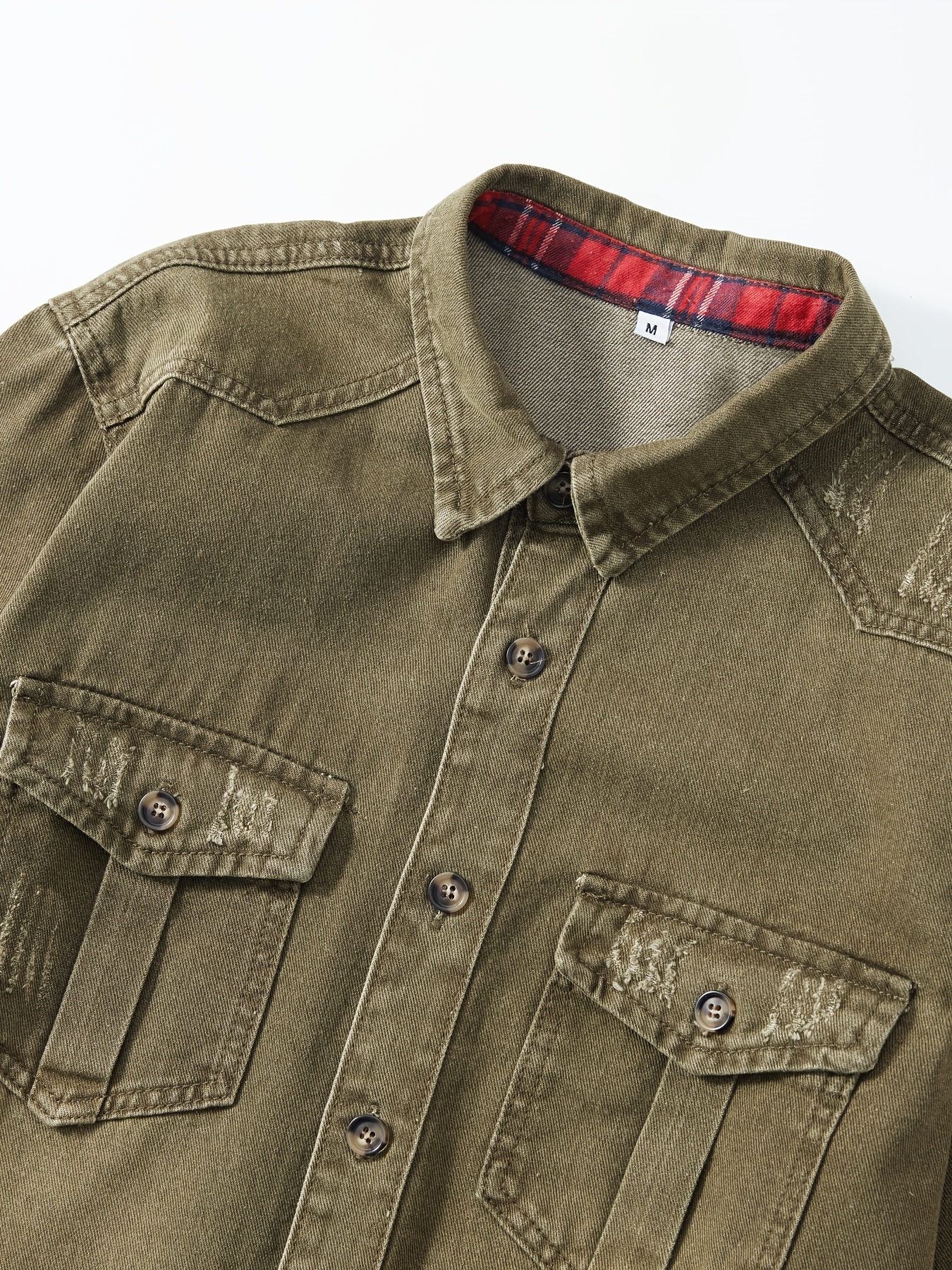 New Men'S Jeans Shirt Retro Fashion Streetwear Brand Casual Denim Shirt Men