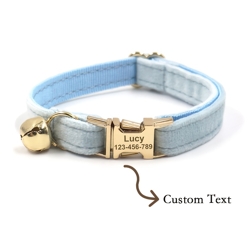TEMU [custom-cat Collar] Custom Engraved Cat Collar, With Name Tag That Engraved With The Cat's Name, Anti-lost Collar, Without Battery